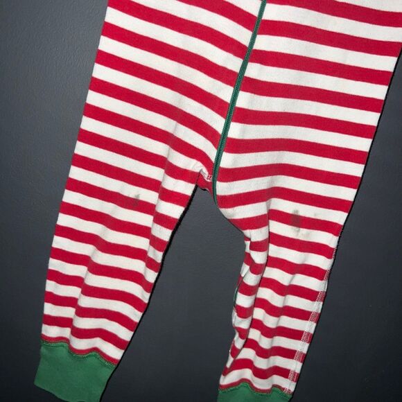 Hanna Andersson 18-24m Christmas Romper Zip Up Footless Pajamas Red White Green - Picture 3 of 7